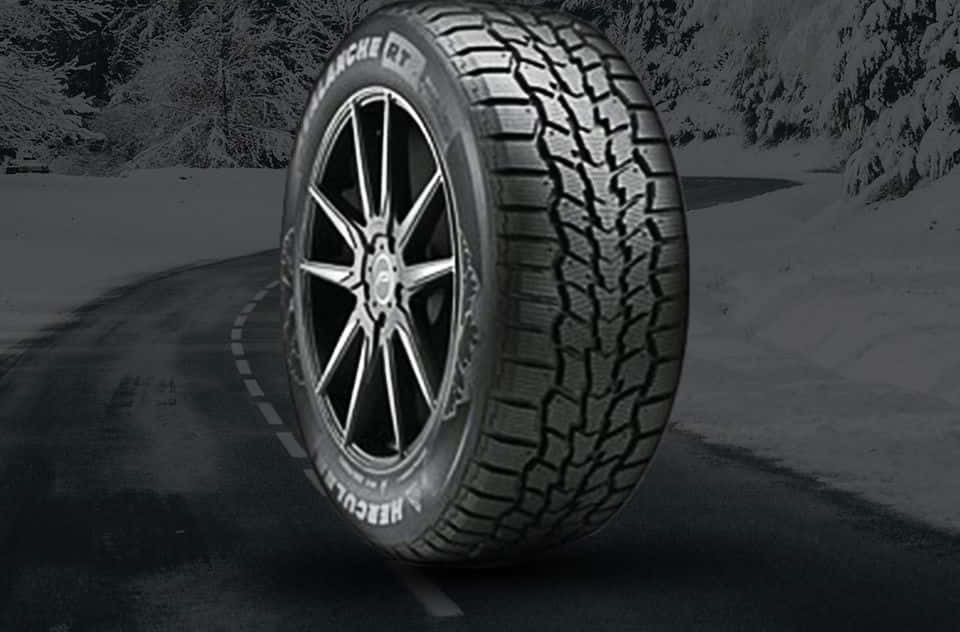 Set of Winter Tires with Snowflake Symbol Wallpaper