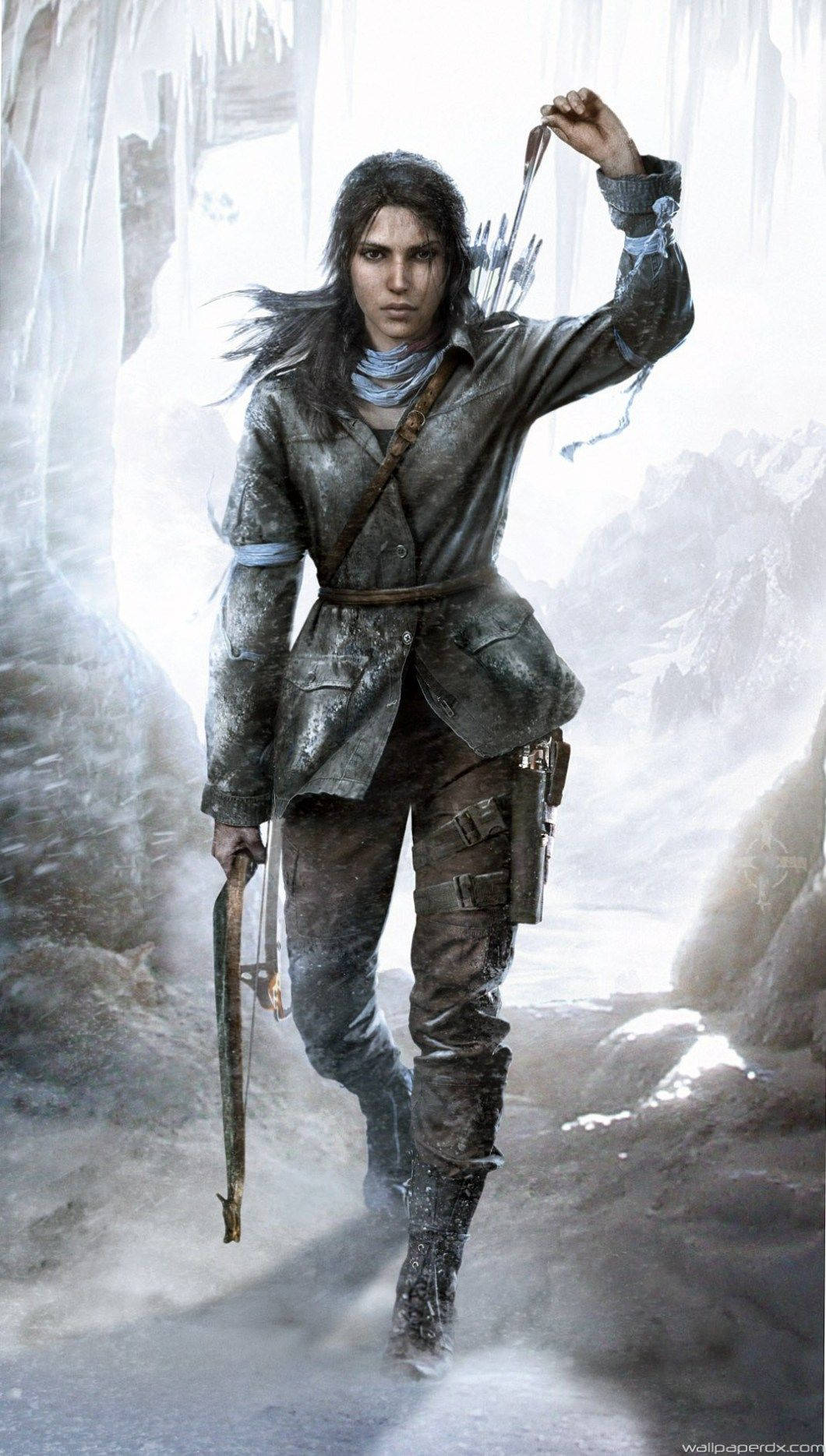 Fundode Tela De Inverno Para Iphone Do Tomb Raider. Papel de Parede