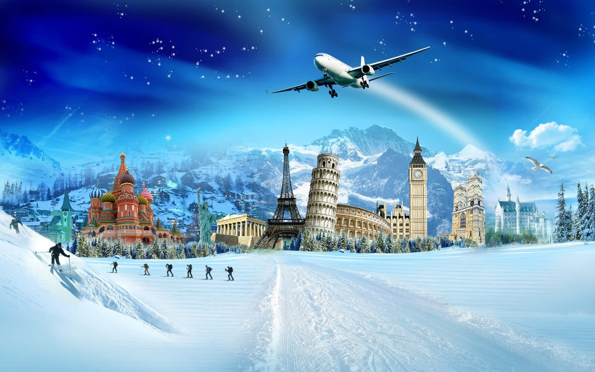 Winter Travel Dreamscape Wallpaper