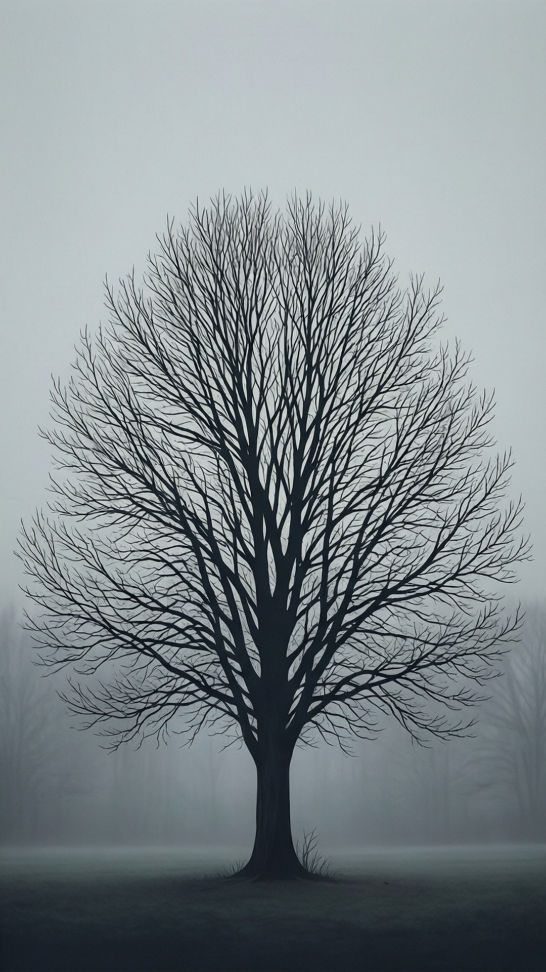 Winter Baum Linienkunst Wallpaper