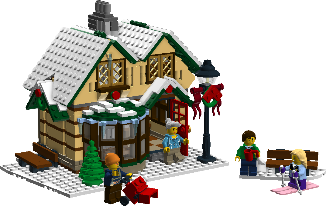 Winter Village Lego Scene PNG