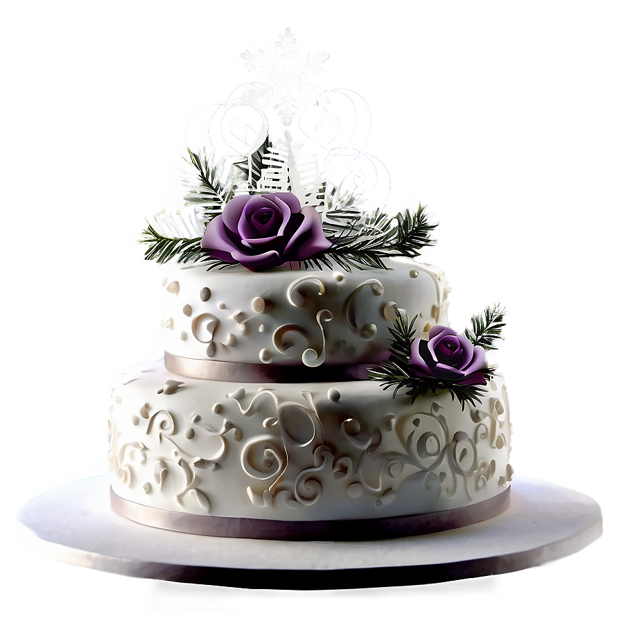 Winter Wedding Cake Png 06122024 PNG