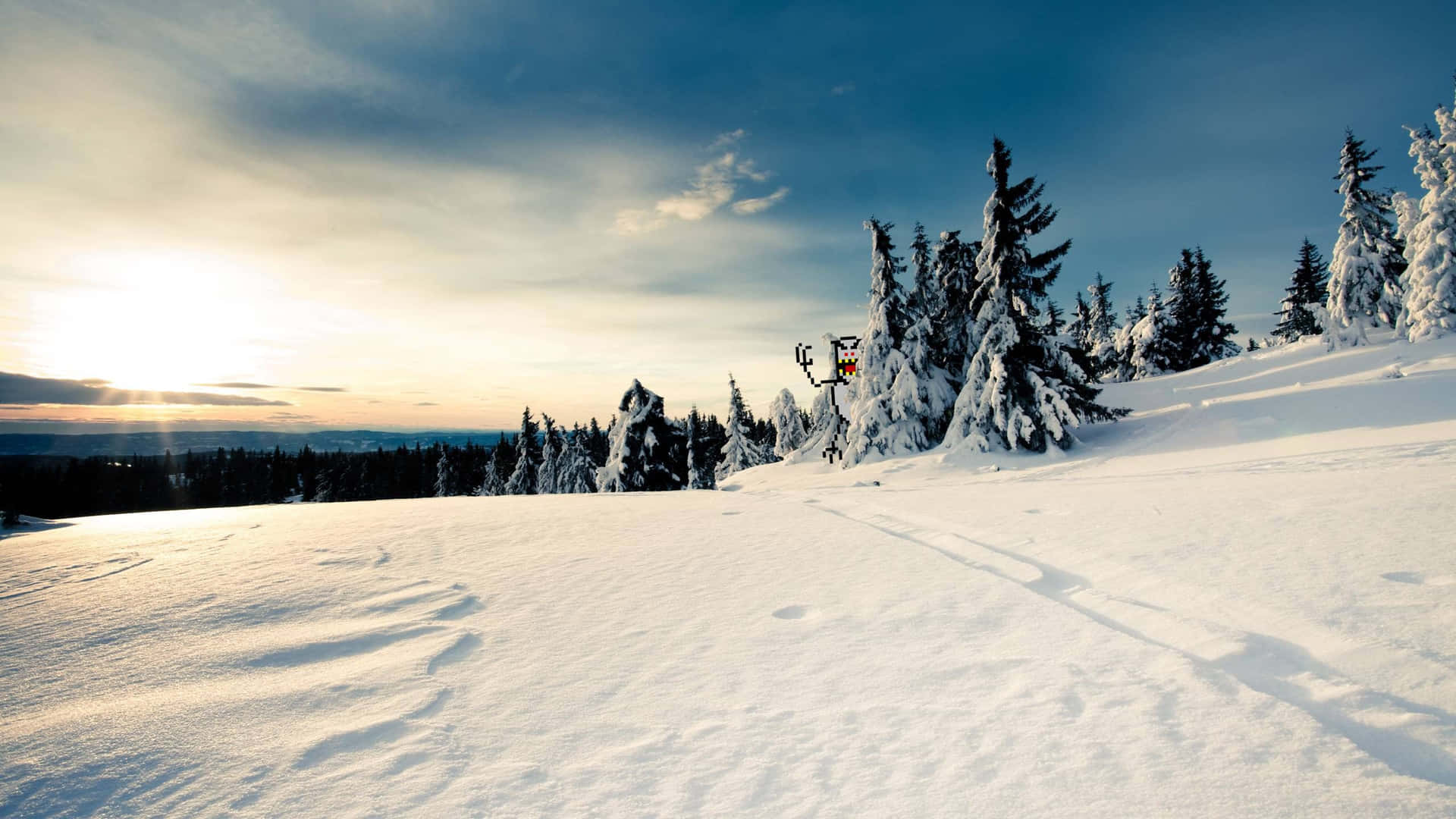 Bosqueencantador Cubierto De Nieve En Un Paraíso Invernal. Fondo de pantalla