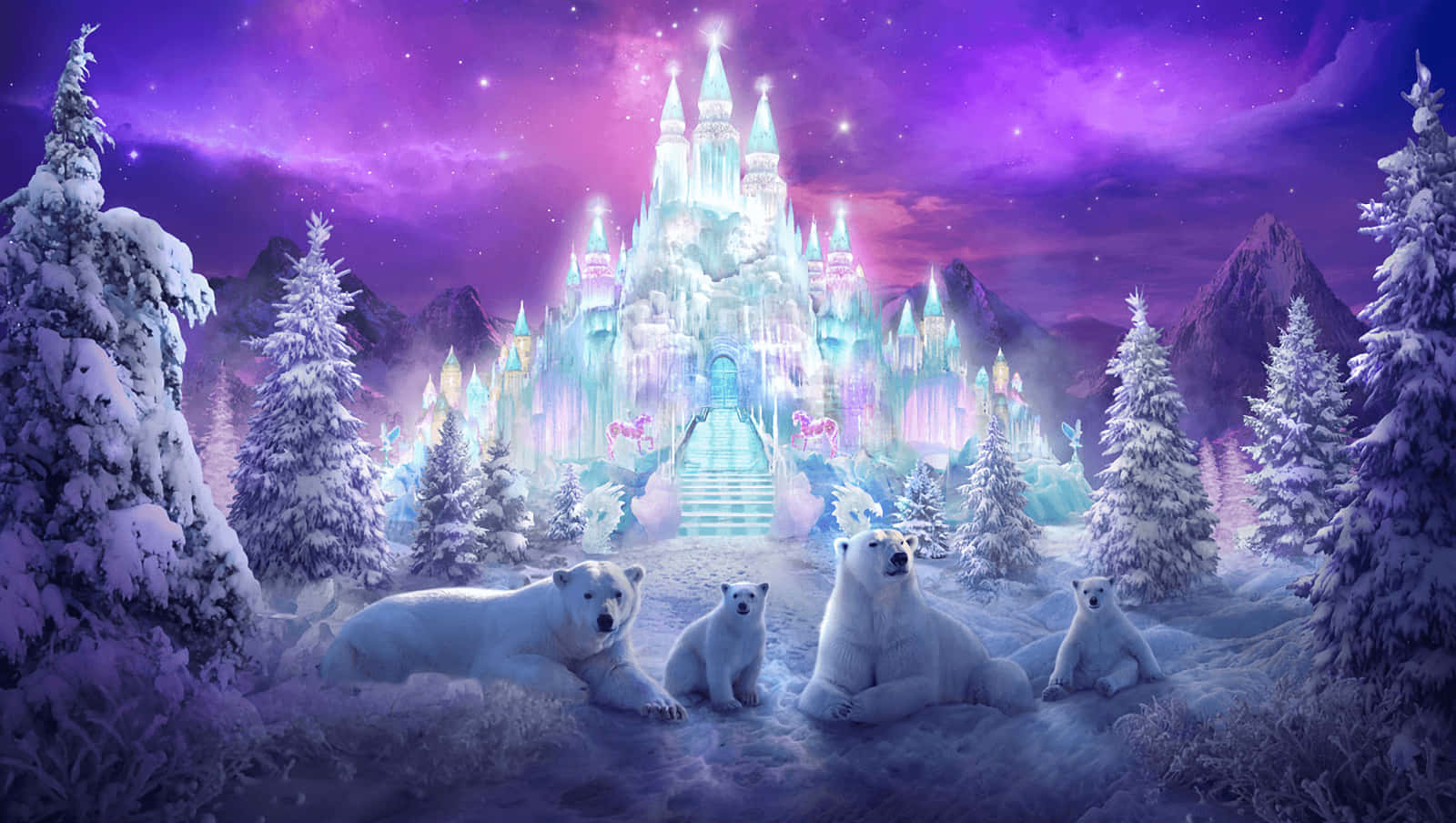 Ice Castle Winter Wonderland Background