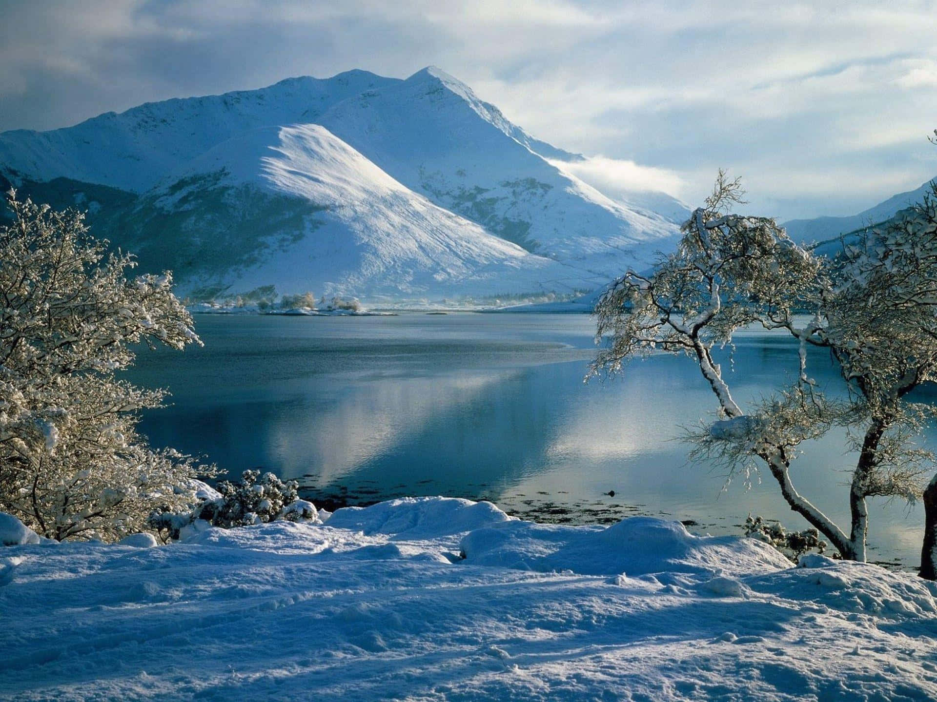 Tierra Del Fuego Winter Wonderland Background