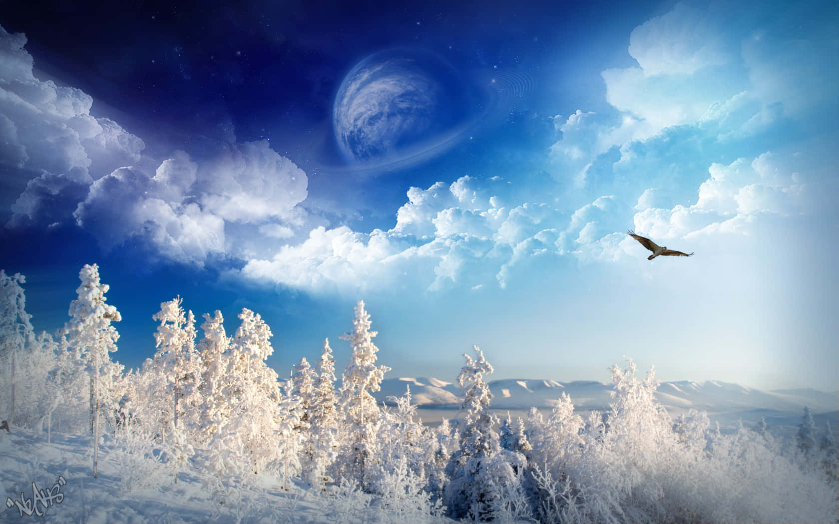 Galactic Winter Wonderland Background