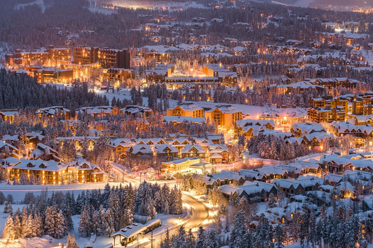 Winterwunderland Nachtlichtbild