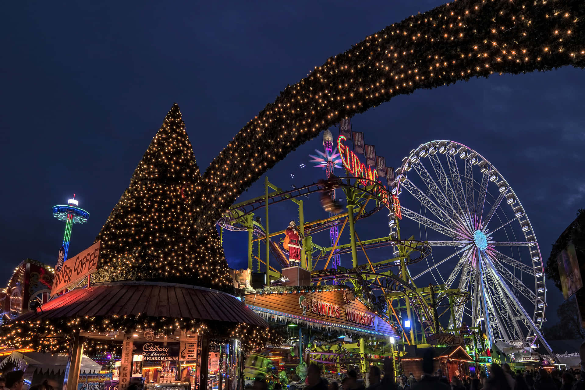 Winter Wonderland  Amusement Park Night Picture
