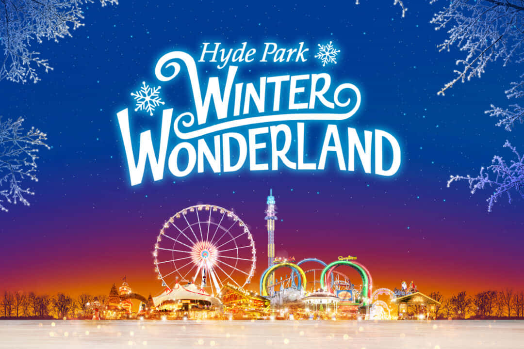 Skjul Amusement Park Winter Wonderland Billed Tapet