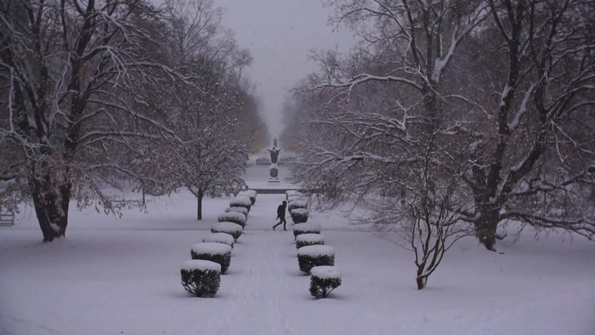 Wintry University Of Notre Dame Grounds Wallpaper