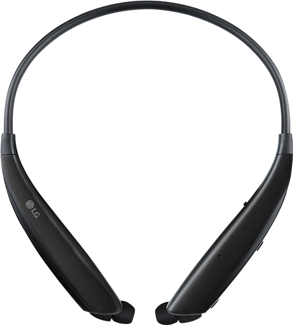 Wireless Neckband Headphones Black PNG