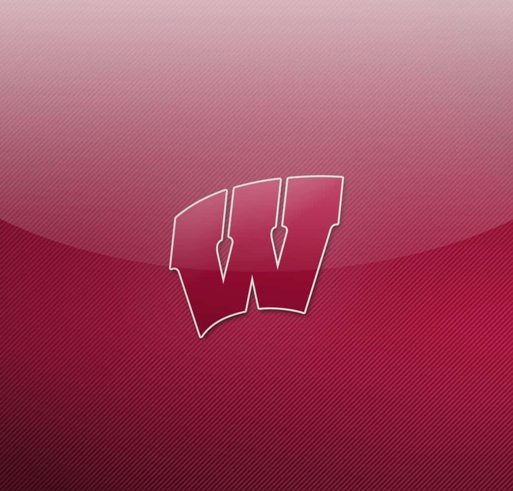Wisconsin Badgers Logo on a Red Background Wallpaper