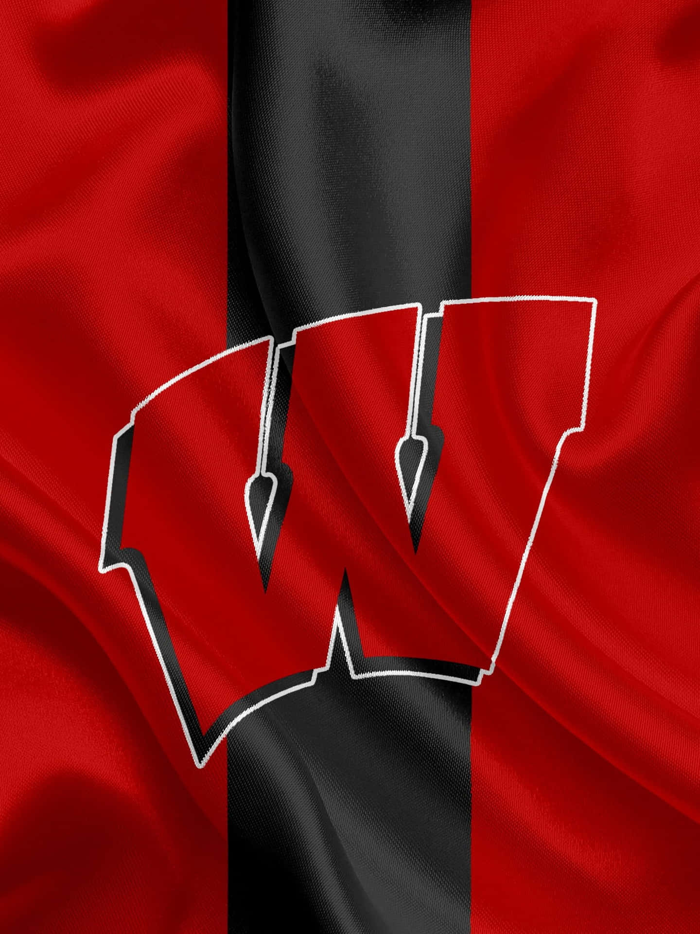 Wisconsin Badgers Logo on a Vibrant Red Background Wallpaper