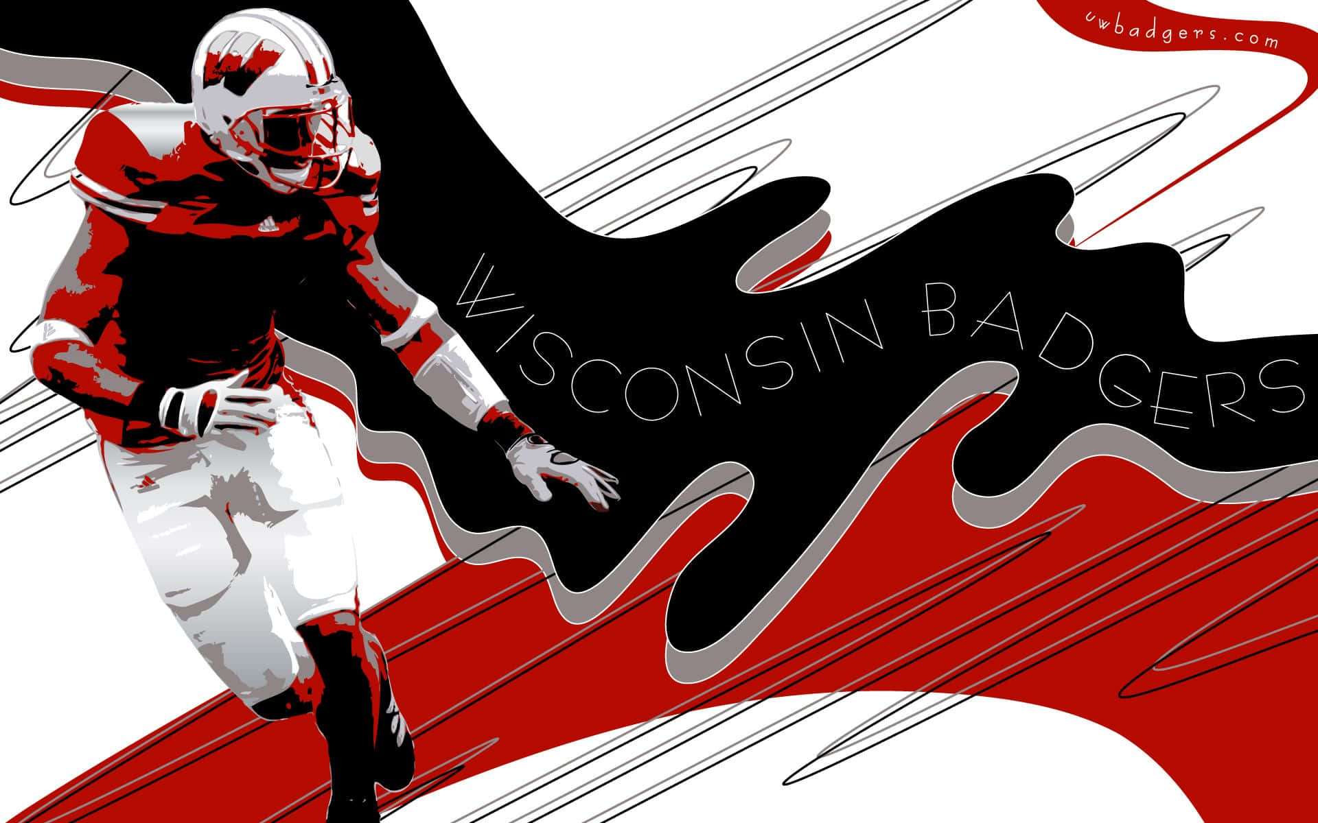 The Wisconsin Badgers Logo on Red Background Wallpaper