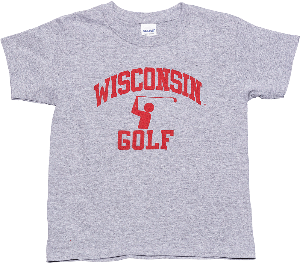 Wisconsin Golf Gray T Shirt PNG