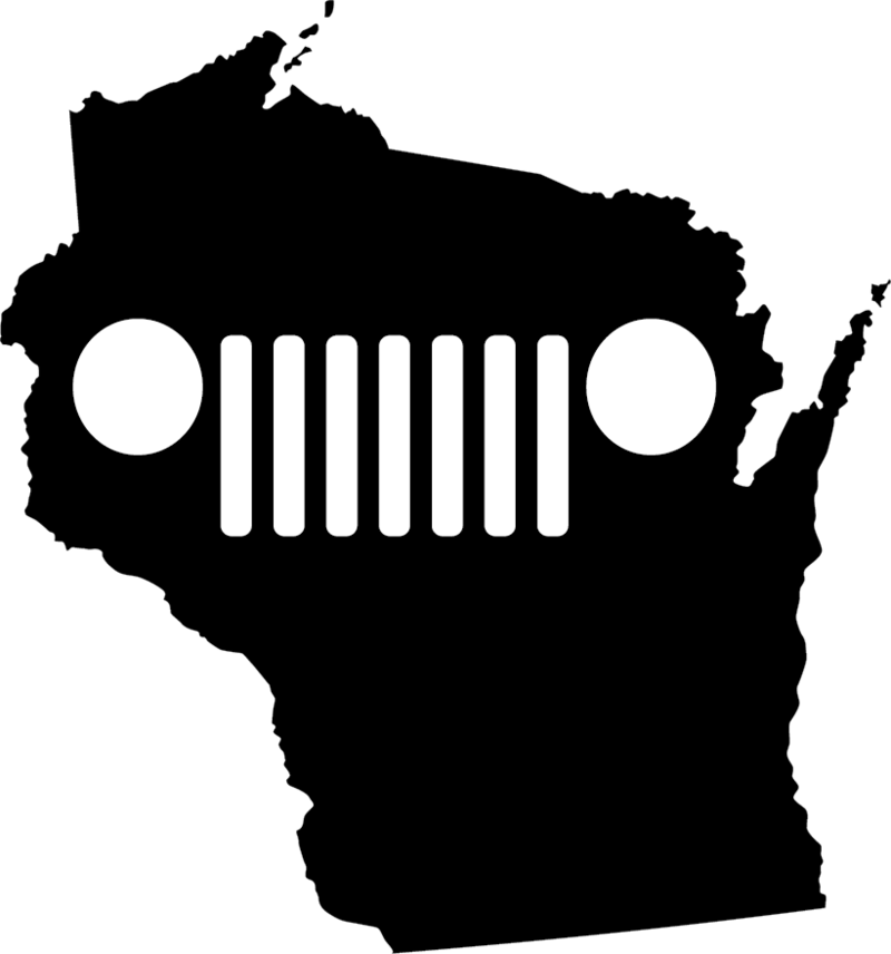 Wisconsin State Outline Jeep Grill Graphic PNG