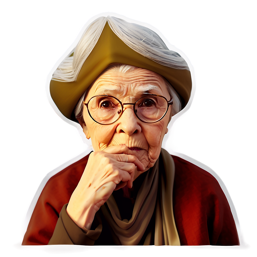 Wise Old Woman Illustration Png 06202024 PNG