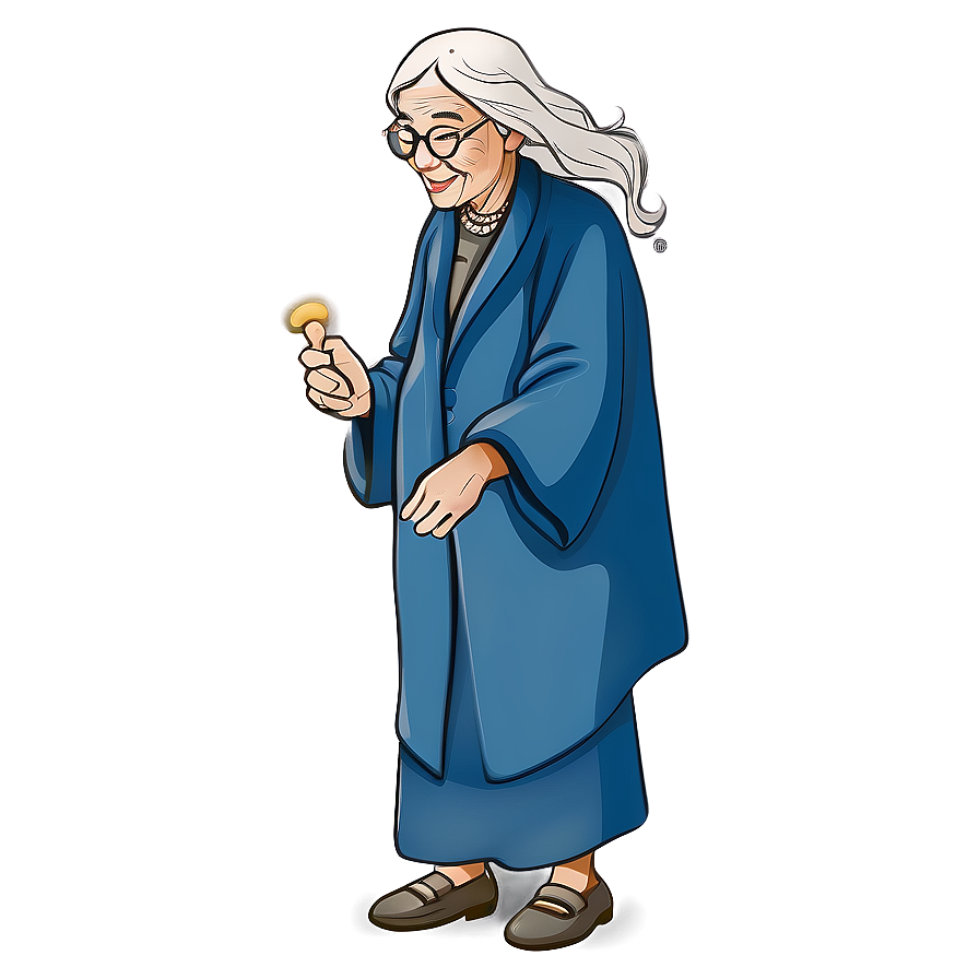 Wise Old Woman Illustration Png 06202024 PNG