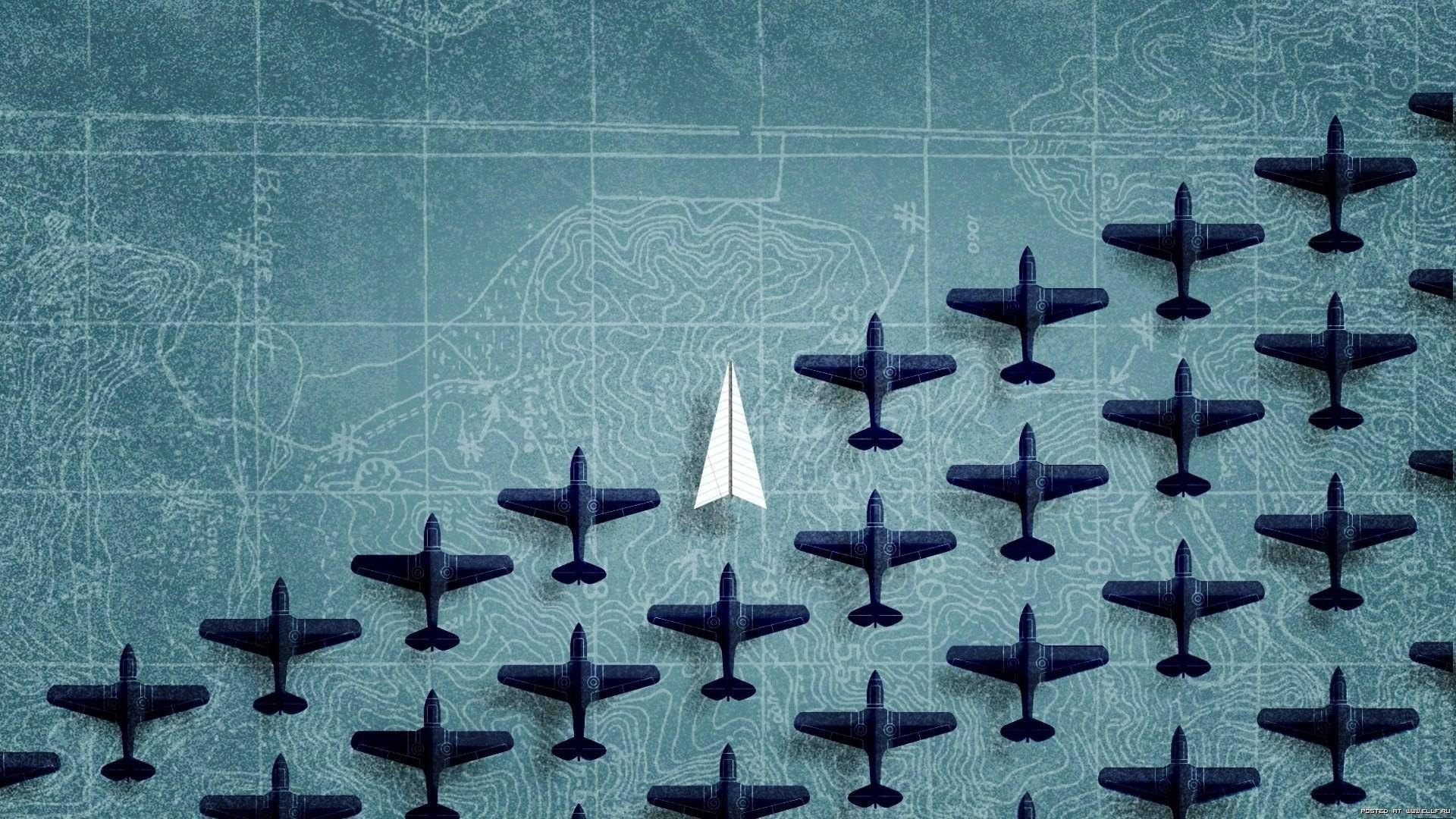 Wise Strategy Plane Illustration Top View Wallpaper