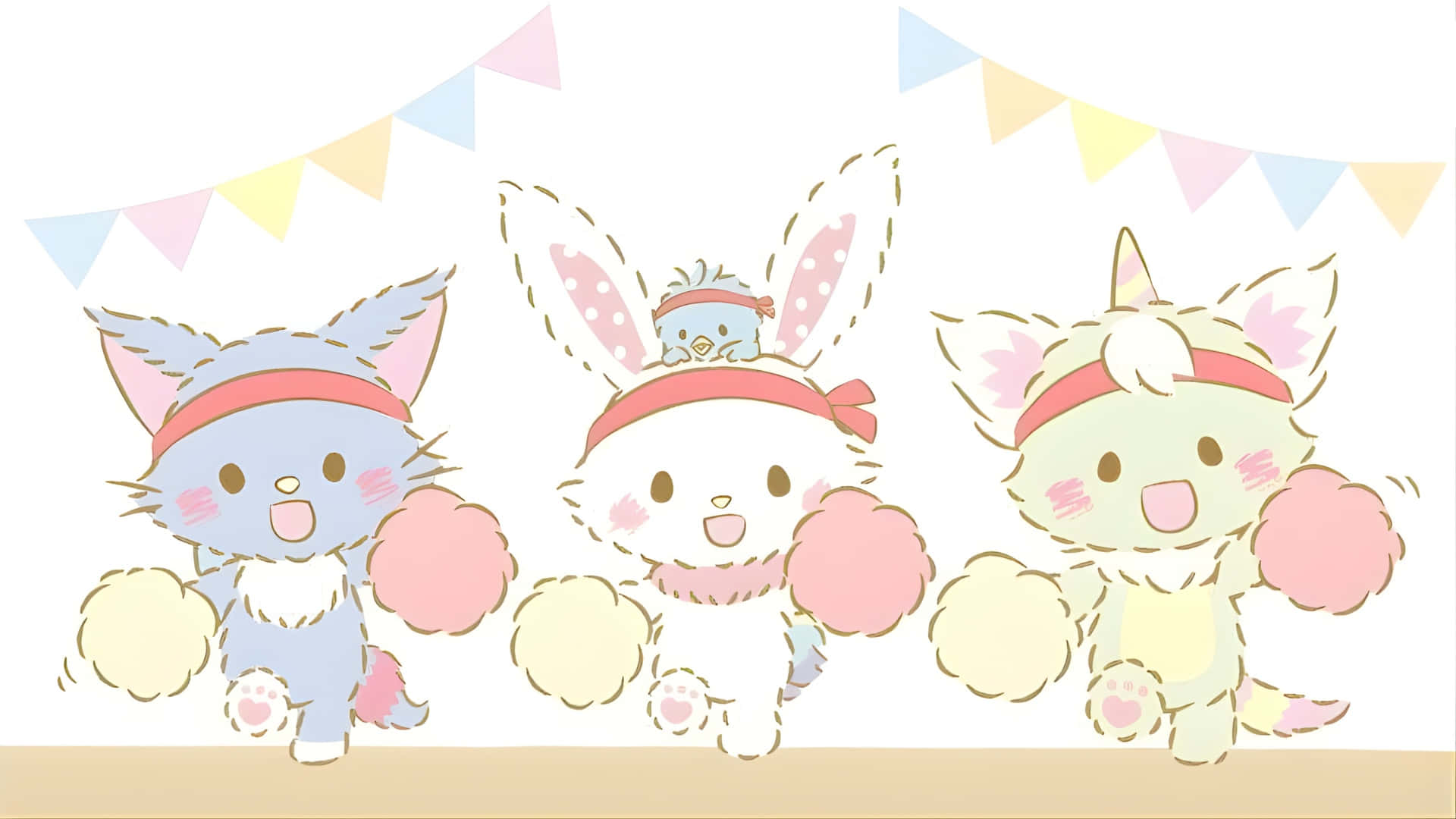 Wish Me Mell Cheerleading Friends Wallpaper