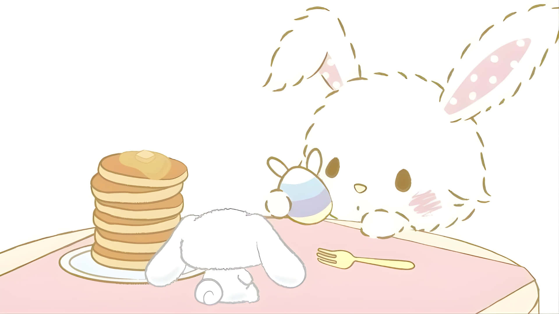 Wish Me Mell Cute Bunny Breakfast Wallpaper