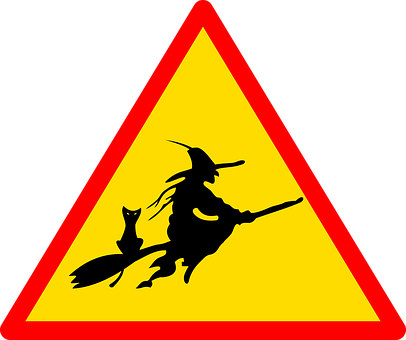 Witch Caution Sign PNG