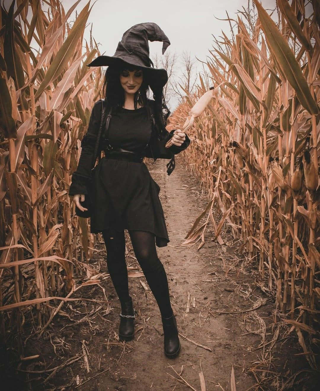 Enthralling Witch Halloween Costume Wallpaper