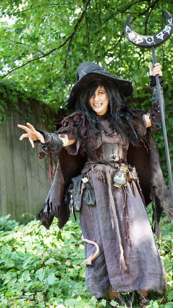 Enchanting Witch Costume with Magical Vibes Wallpaper