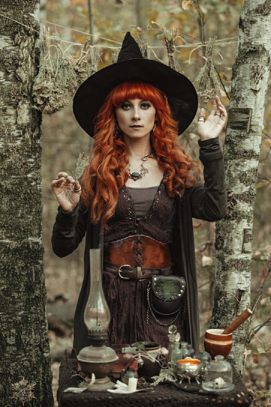Beautiful In Black: Witch Costume Wallpaper