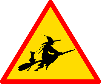 Witch Crossing Sign PNG