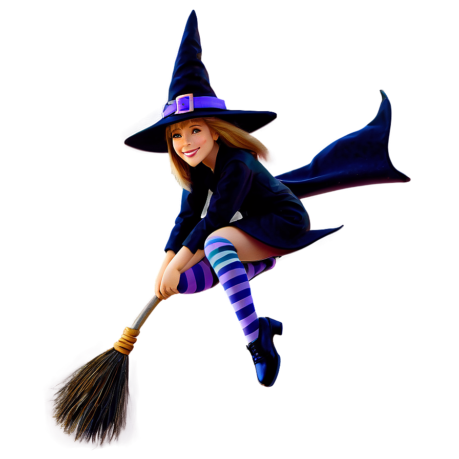 Download Witch On Broomstick Png 12 | Wallpapers.com