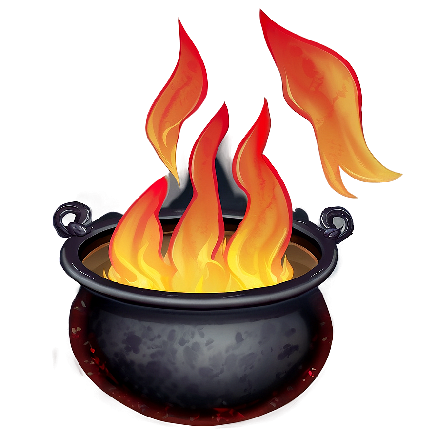 Download Witch's Cauldron On Fire Png 05242024 | Wallpapers.com