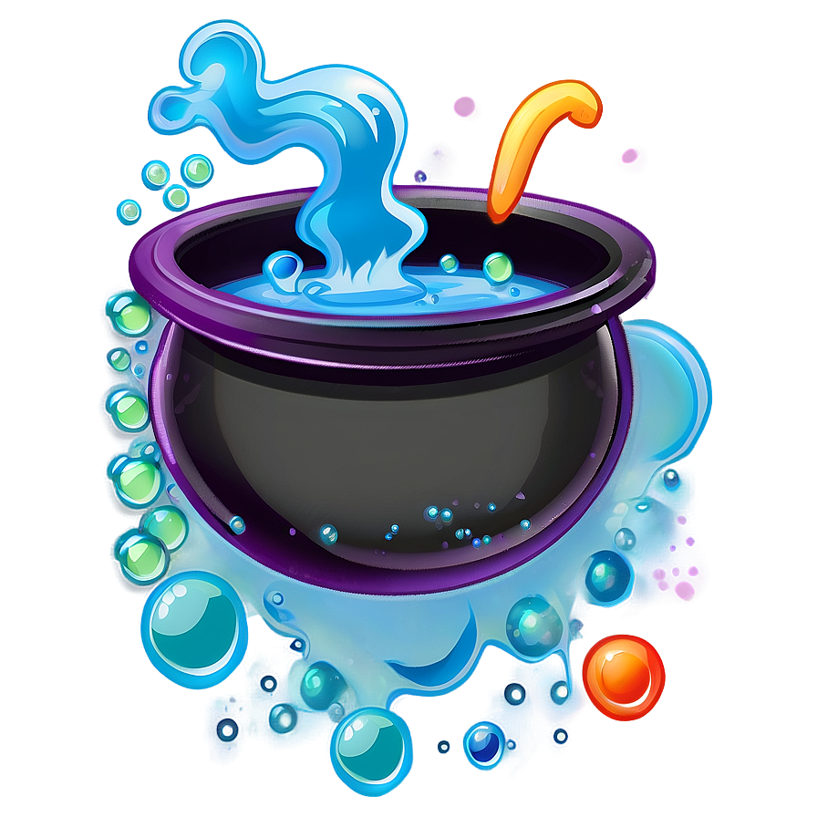 Witch's Cauldron With Bubbles Png Txo PNG