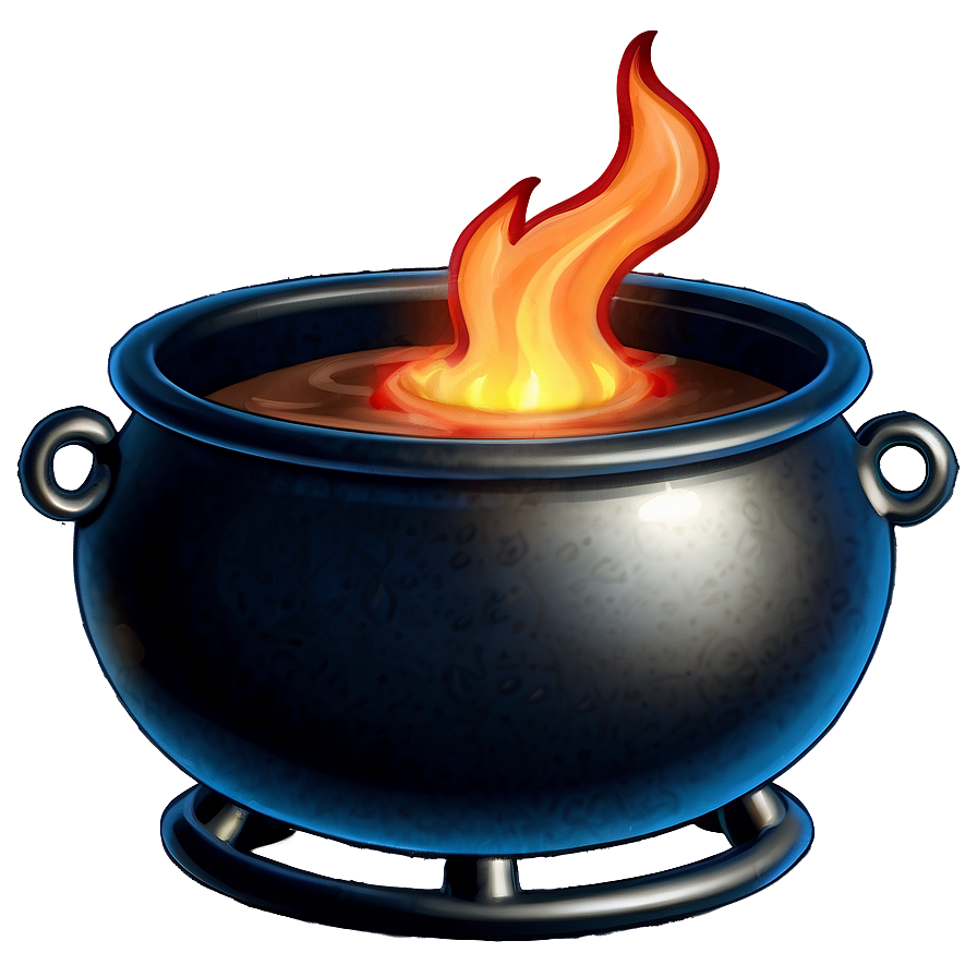 Download Witch's Cauldron With Flames Png Fca42 | Wallpapers.com