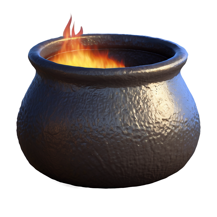 Download Witch's Cauldron With Flames Png Rxb | Wallpapers.com