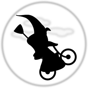 Witch Silhouetteon Broomstick PNG