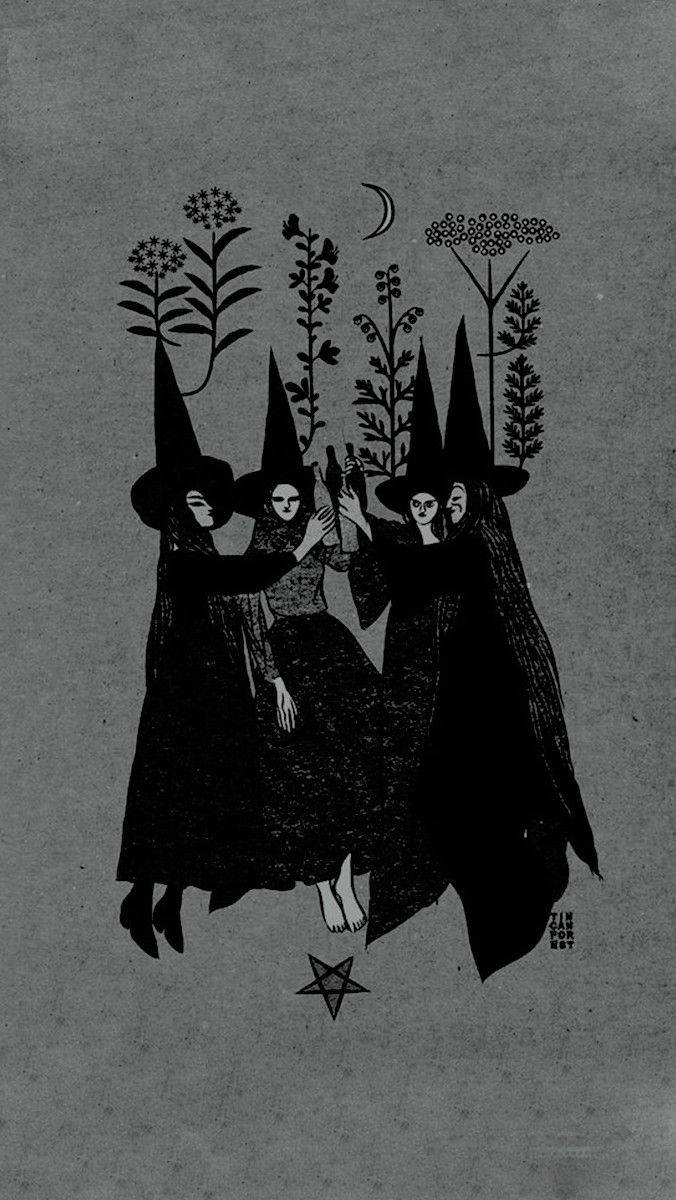 Four Women Witchcraft Wallpaper