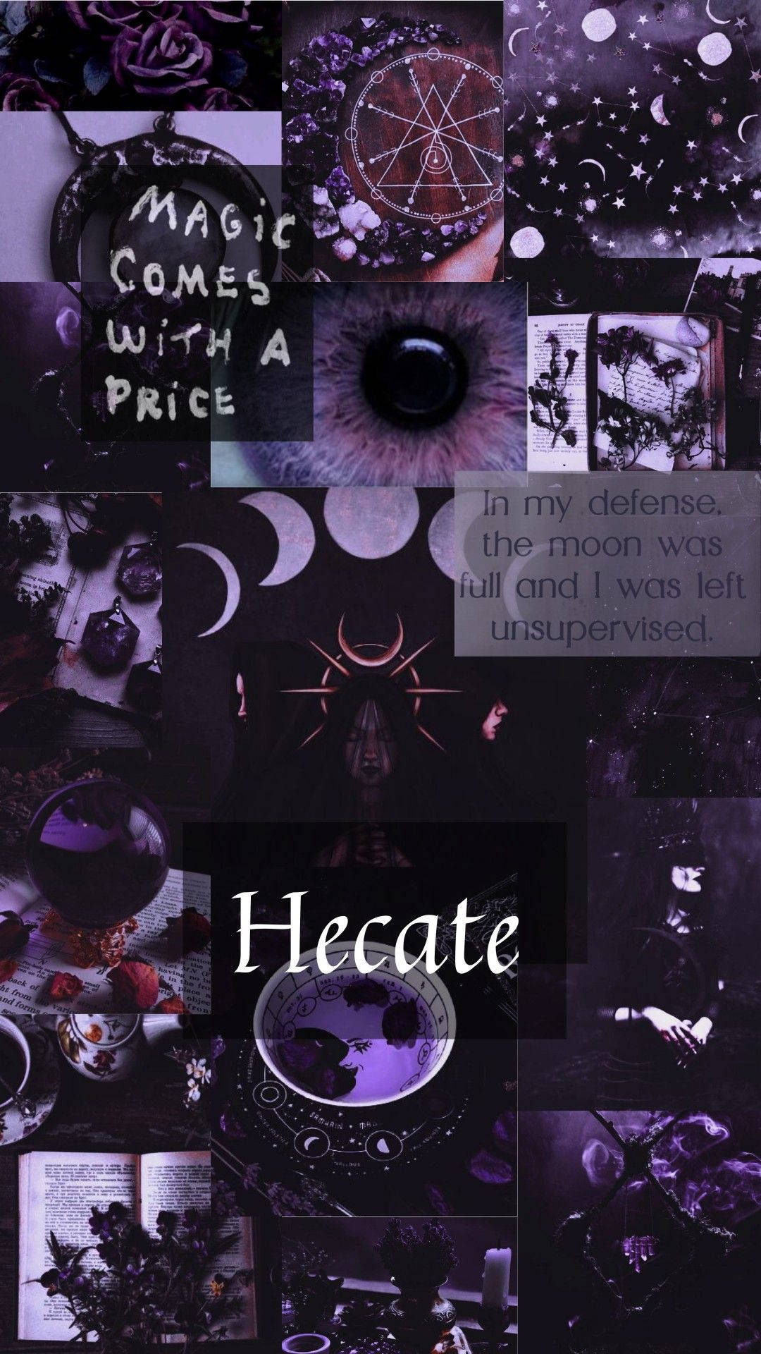 Witchcraft Violet Collage Wallpaper