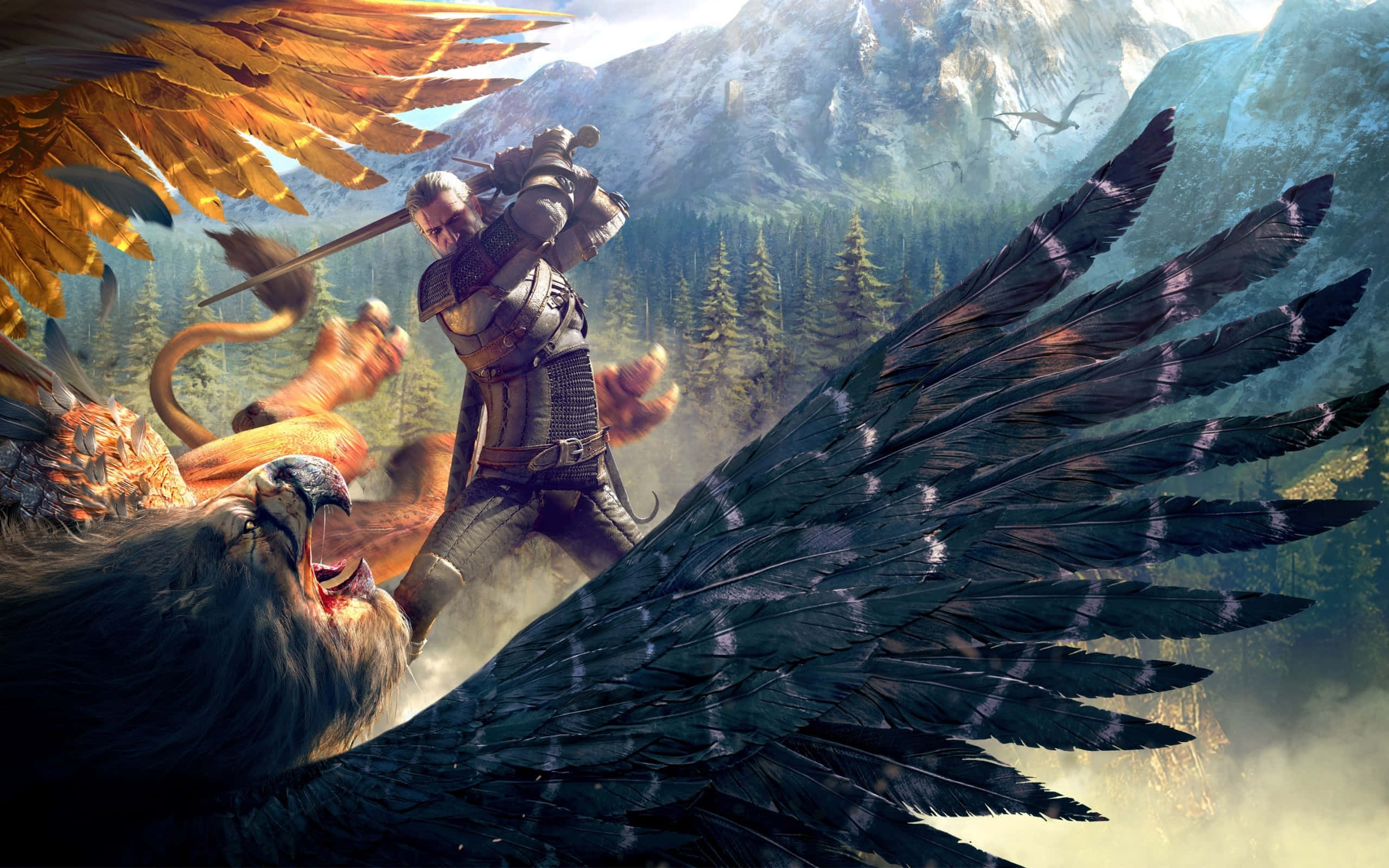 The Witcher Roaring in Battle