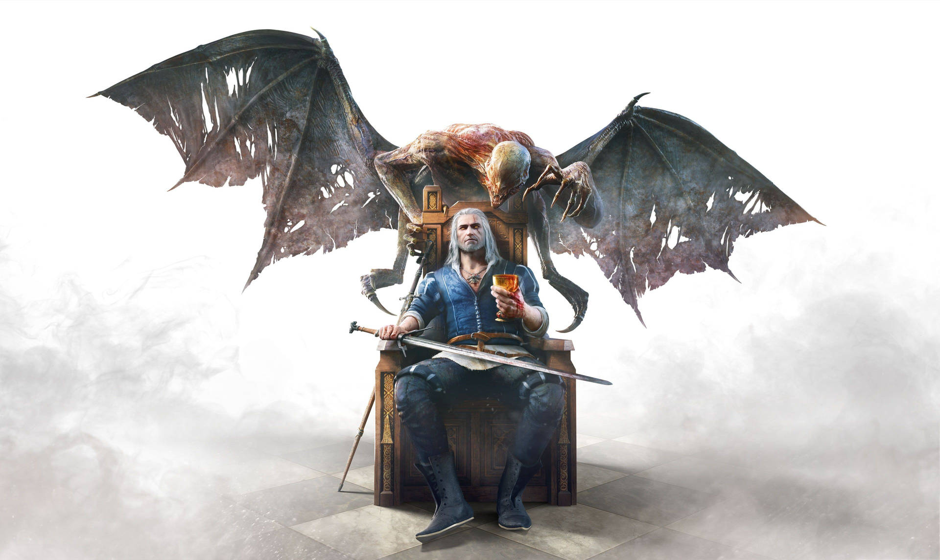 Witcher3 4k Tronande Geralt Av Rivia. Wallpaper