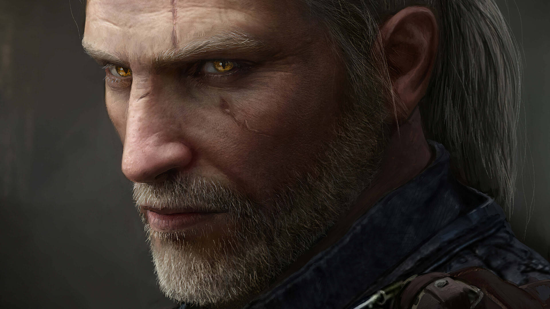 Witcher3 Geralt En Primer Plano En 4k Fondo de pantalla
