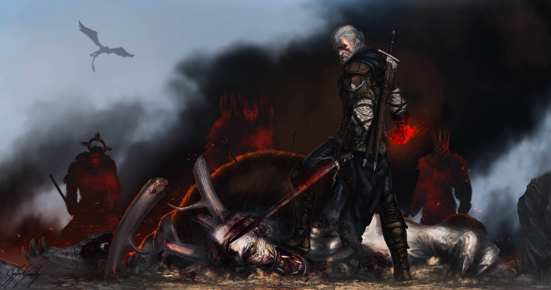 Witcher 3 4k Monster Slain Wallpaper