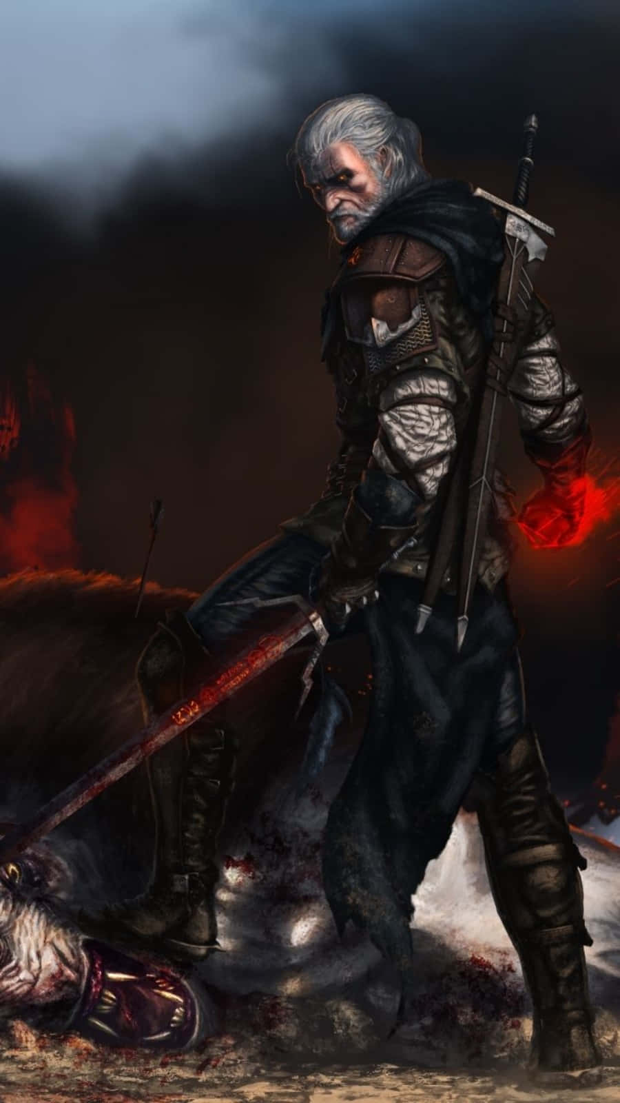 Geralt Of Rivia Witcher 3 Telefon Tapet Wallpaper