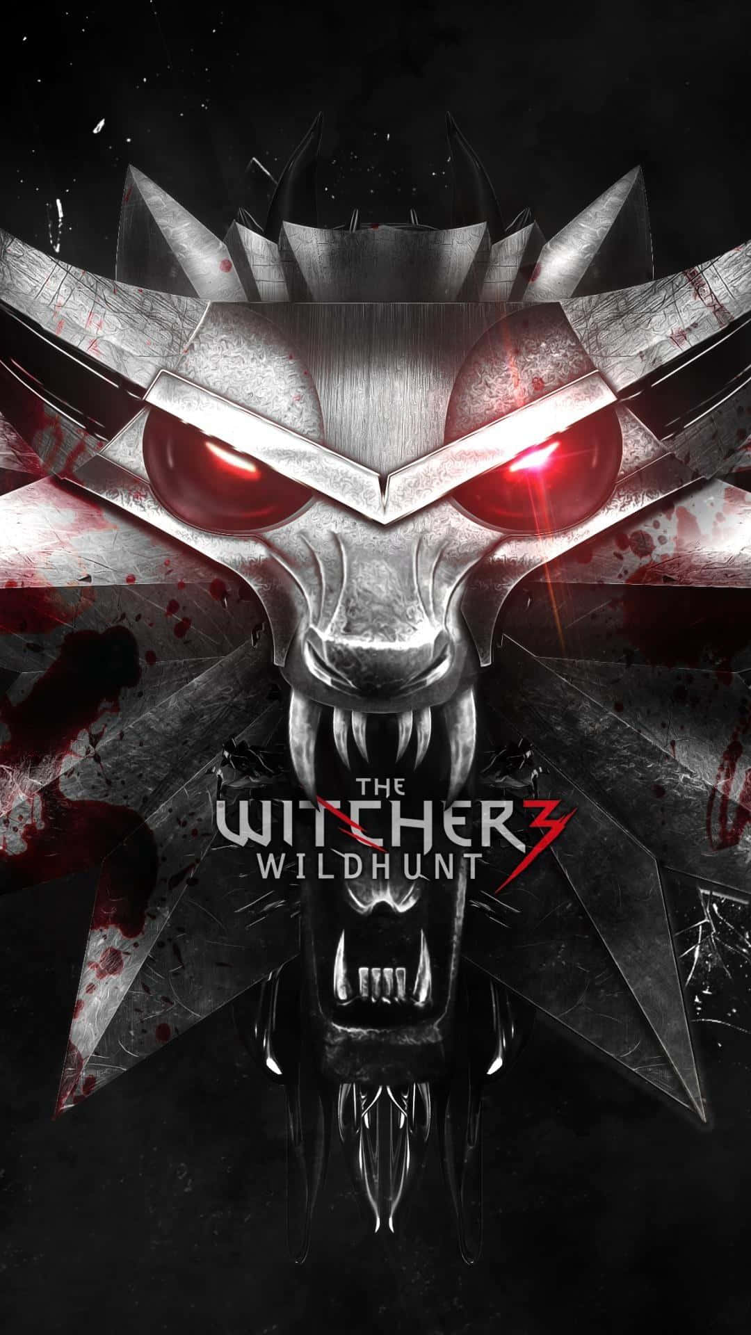 Witcher 3 Silver Medallion Logo Phone Wallpaper