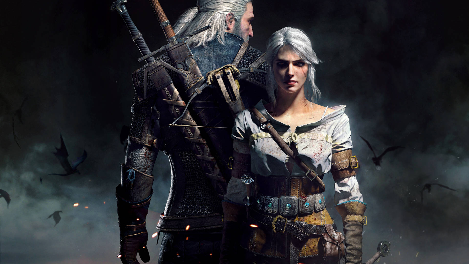 Witcher4k Ciri Och Geralt. Wallpaper