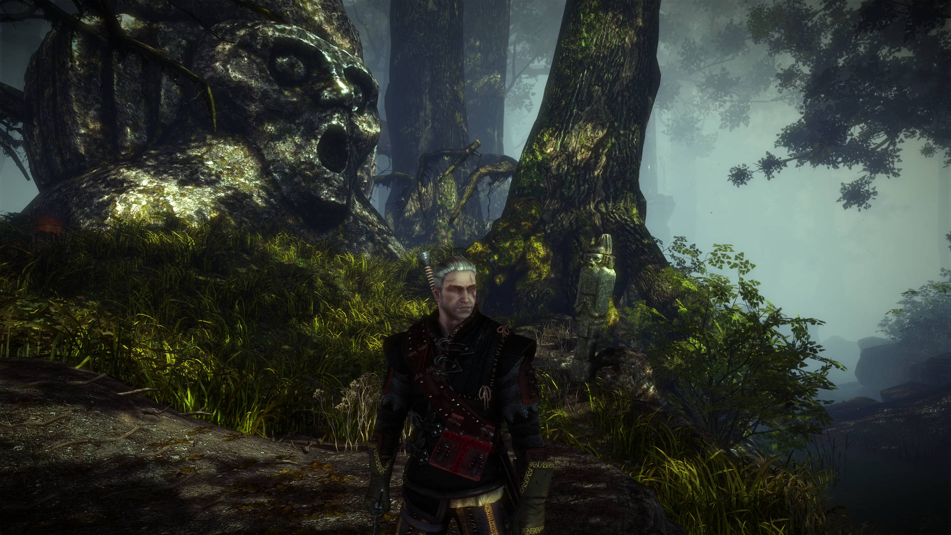 Witcher 4k Geralt In Forest Wallpaper