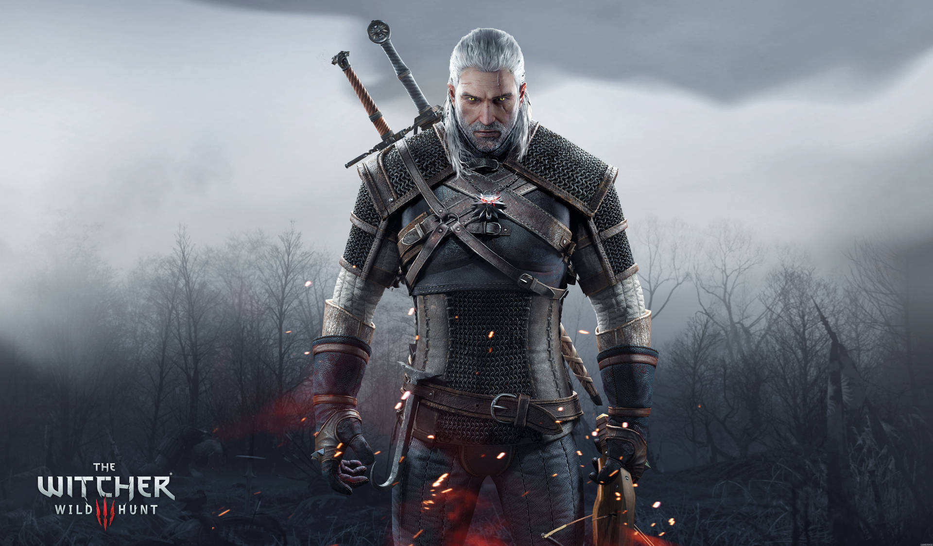 Witcher 4k Geralt Usando Armadura Medieval Papel de Parede