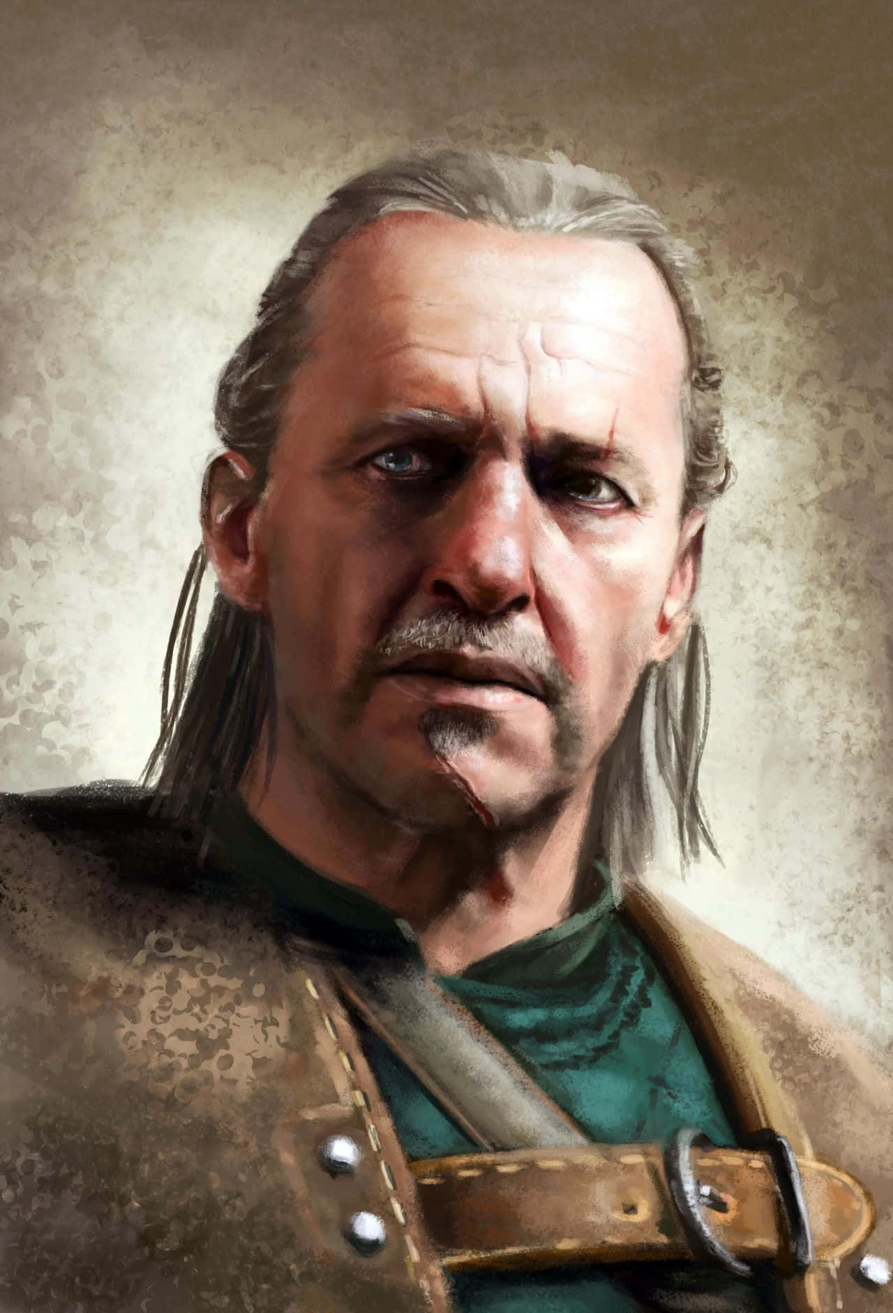 Witcher Vesemir Portrait Artwork Wallpaper