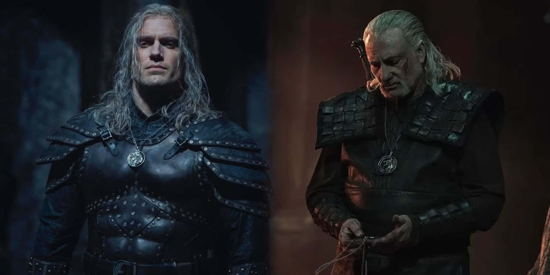 Download Witcher Vesemir Youngand Old Wallpaper | Wallpapers.com