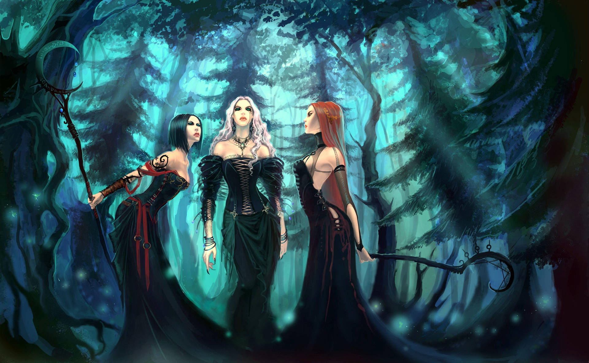 Witches In Magical Forest